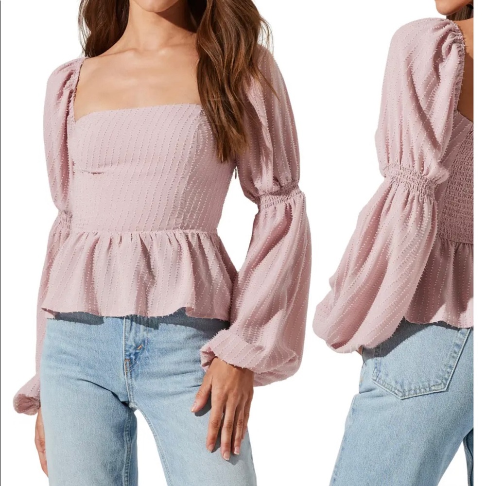 Astr the label lilac long sleeve blouse